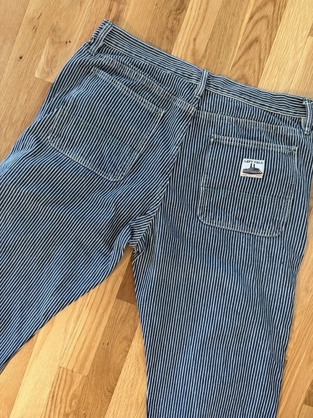Left Field NYC Work Uniform Pants Denim Herringbone 34w X 35L Made In USA